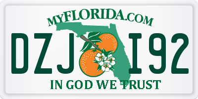 FL license plate DZJI92