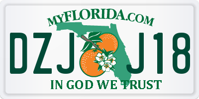 FL license plate DZJJ18