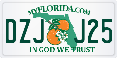 FL license plate DZJJ25