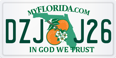 FL license plate DZJJ26