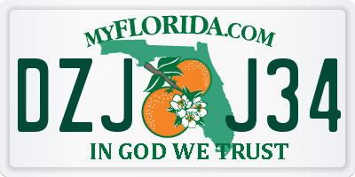 FL license plate DZJJ34