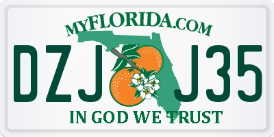 FL license plate DZJJ35