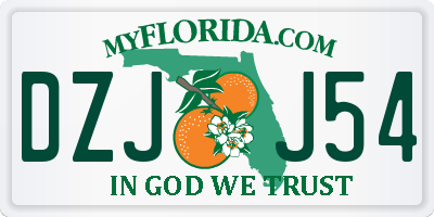 FL license plate DZJJ54