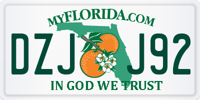 FL license plate DZJJ92