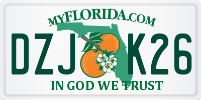 FL license plate DZJK26