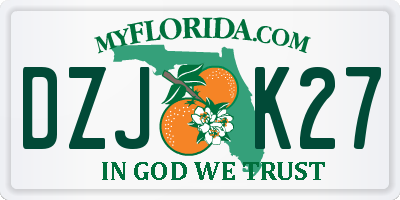 FL license plate DZJK27