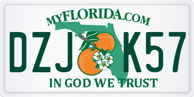 FL license plate DZJK57