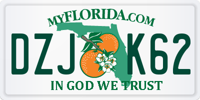 FL license plate DZJK62