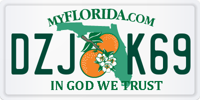 FL license plate DZJK69