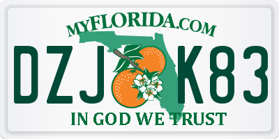 FL license plate DZJK83