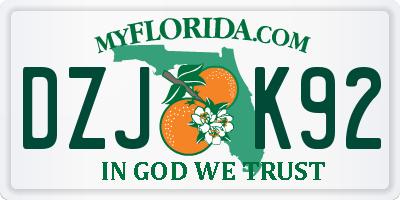 FL license plate DZJK92