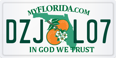 FL license plate DZJL07