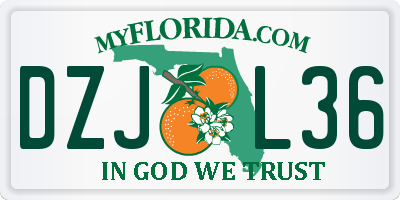 FL license plate DZJL36