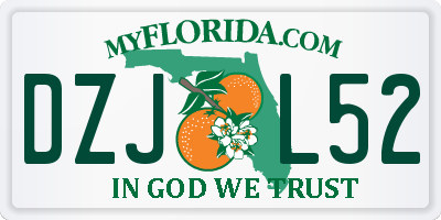 FL license plate DZJL52