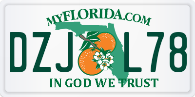 FL license plate DZJL78