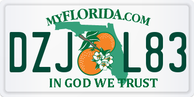 FL license plate DZJL83