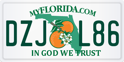 FL license plate DZJL86