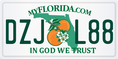 FL license plate DZJL88