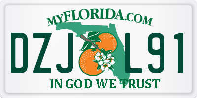 FL license plate DZJL91