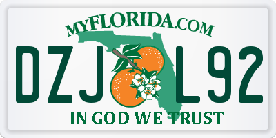 FL license plate DZJL92