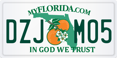 FL license plate DZJM05