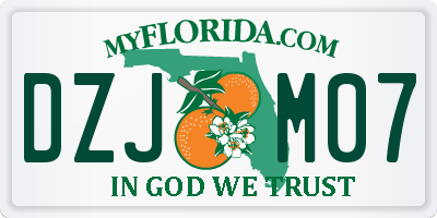 FL license plate DZJM07