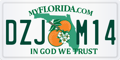 FL license plate DZJM14