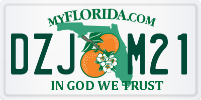 FL license plate DZJM21