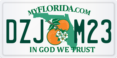 FL license plate DZJM23