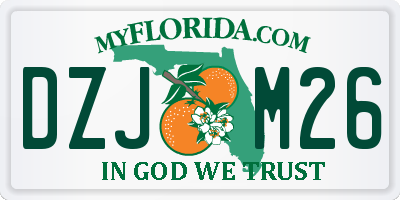 FL license plate DZJM26