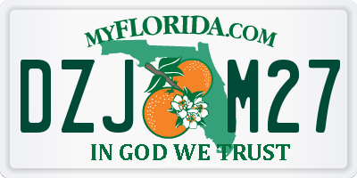 FL license plate DZJM27