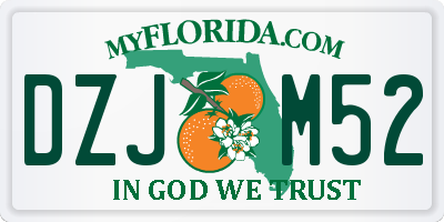 FL license plate DZJM52