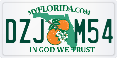 FL license plate DZJM54