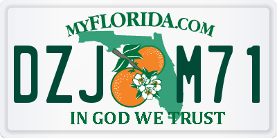FL license plate DZJM71