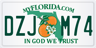 FL license plate DZJM74