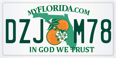 FL license plate DZJM78