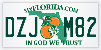 FL license plate DZJM82