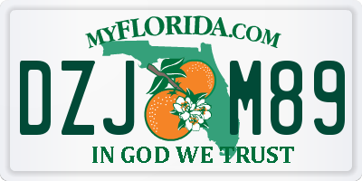 FL license plate DZJM89