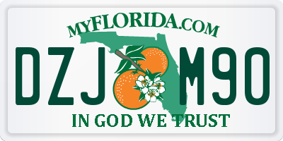 FL license plate DZJM90