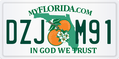 FL license plate DZJM91