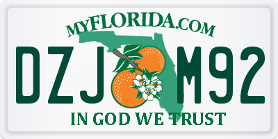 FL license plate DZJM92