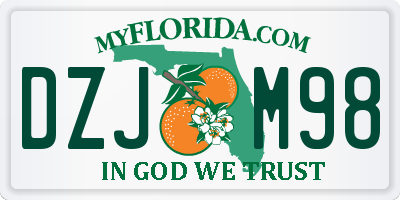 FL license plate DZJM98