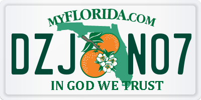 FL license plate DZJN07
