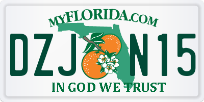 FL license plate DZJN15