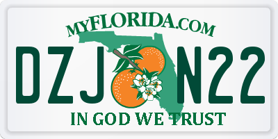 FL license plate DZJN22