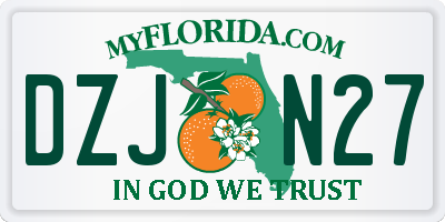 FL license plate DZJN27