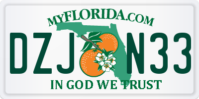FL license plate DZJN33