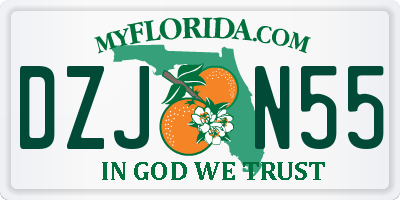 FL license plate DZJN55