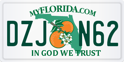 FL license plate DZJN62