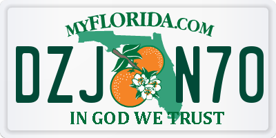 FL license plate DZJN70